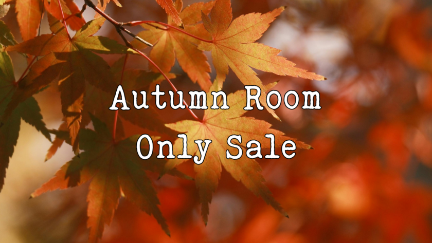 Experience our autumn room sale with vibrant fall leaves, offering cosy accommodations and seasonal amenities.